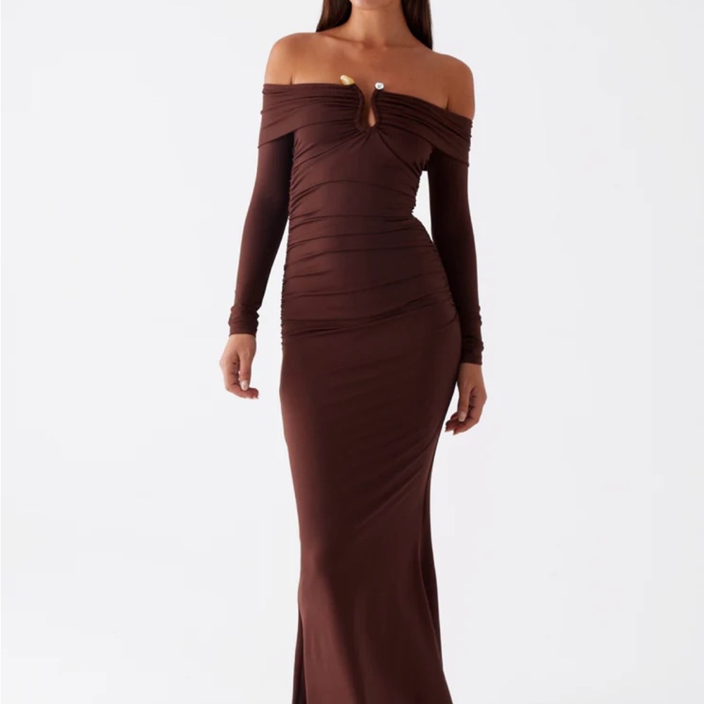 Peppermayo Exclusive - Rudy Long Sleeve Maxi Dress - Chocolate